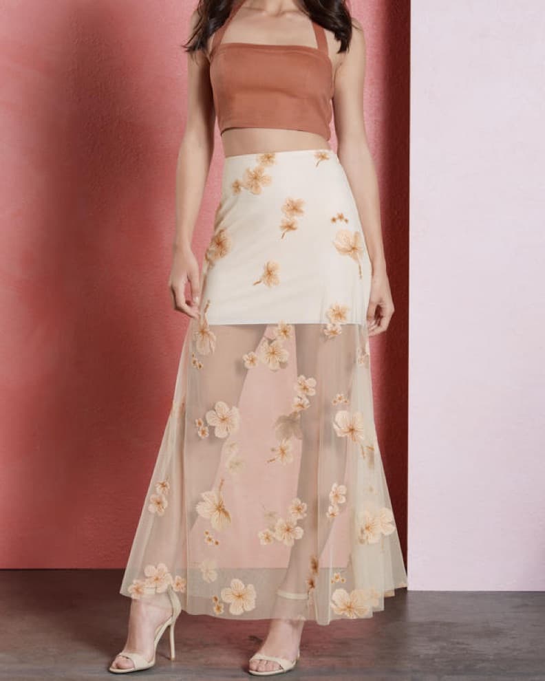 Delilah Cream Maxi Skirt - Image 1