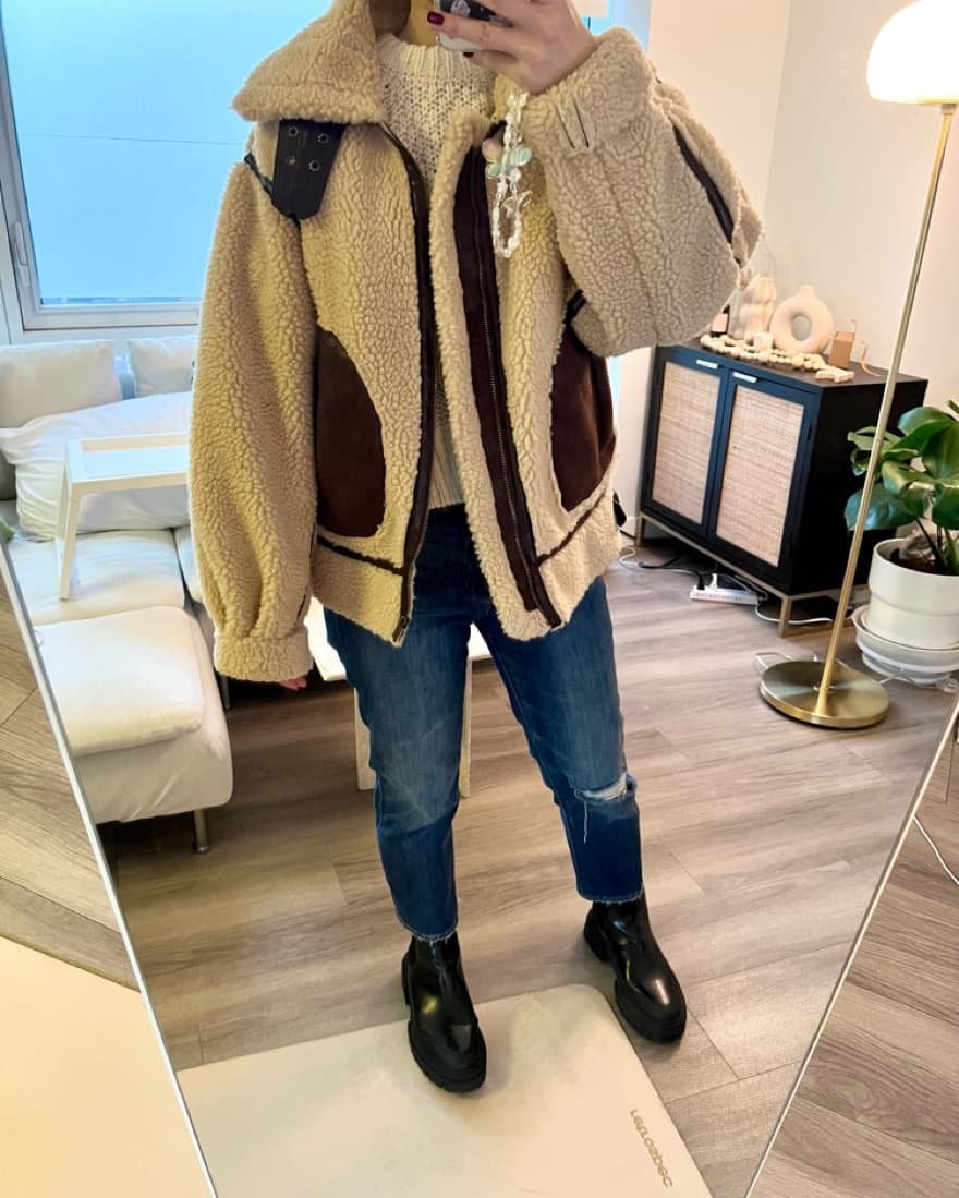 Moon River Shearling/Leather Jacket - Image 5