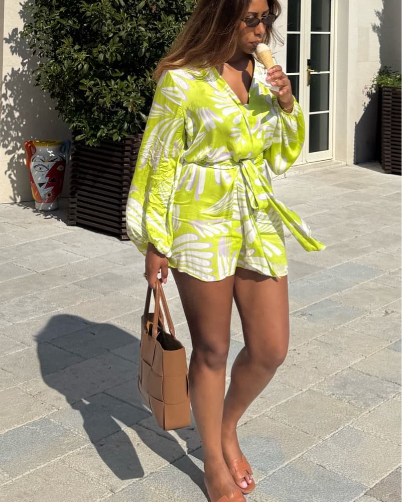 Summery Green Floral Romper - Image 2