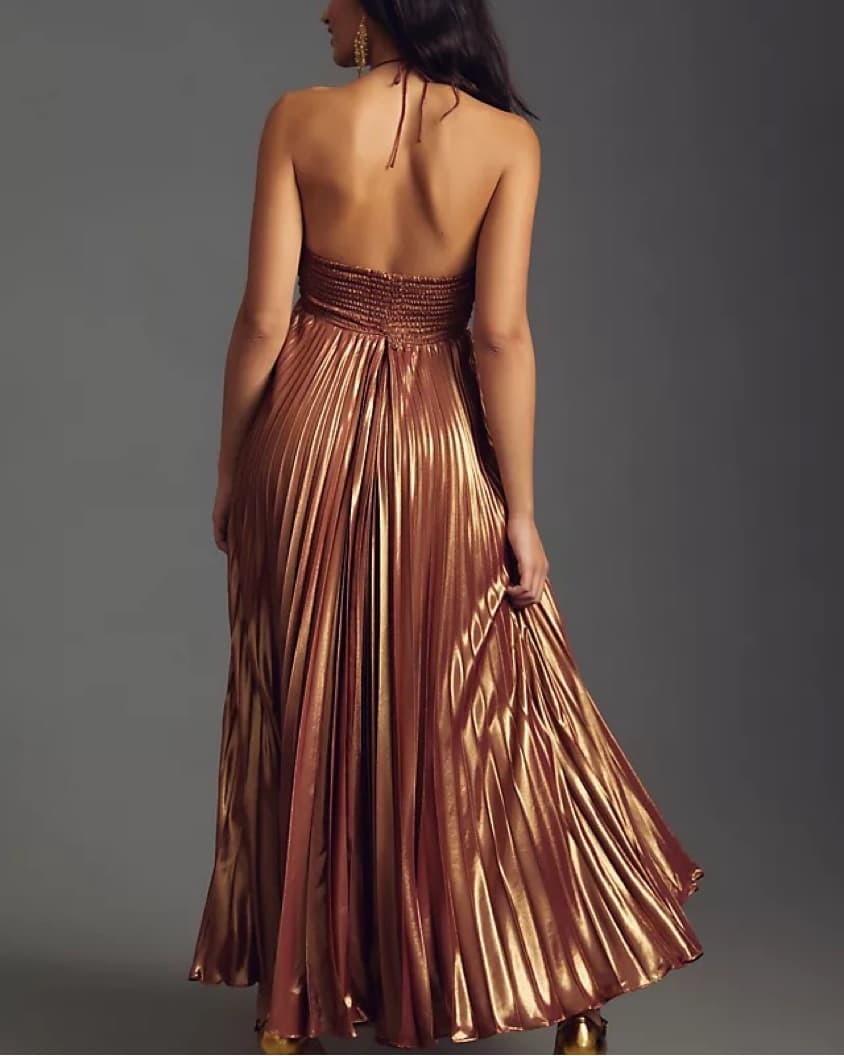 Anthropologie Plissé Halter Dress - Image 3