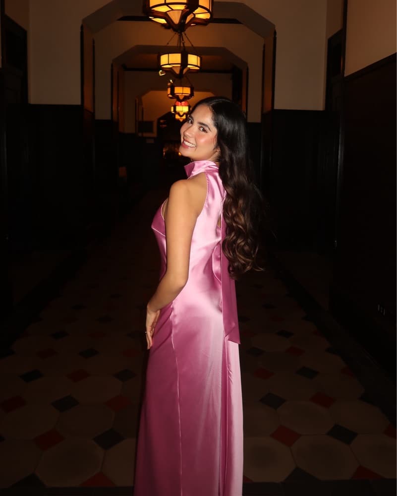Pink Satin Dress - Image 2
