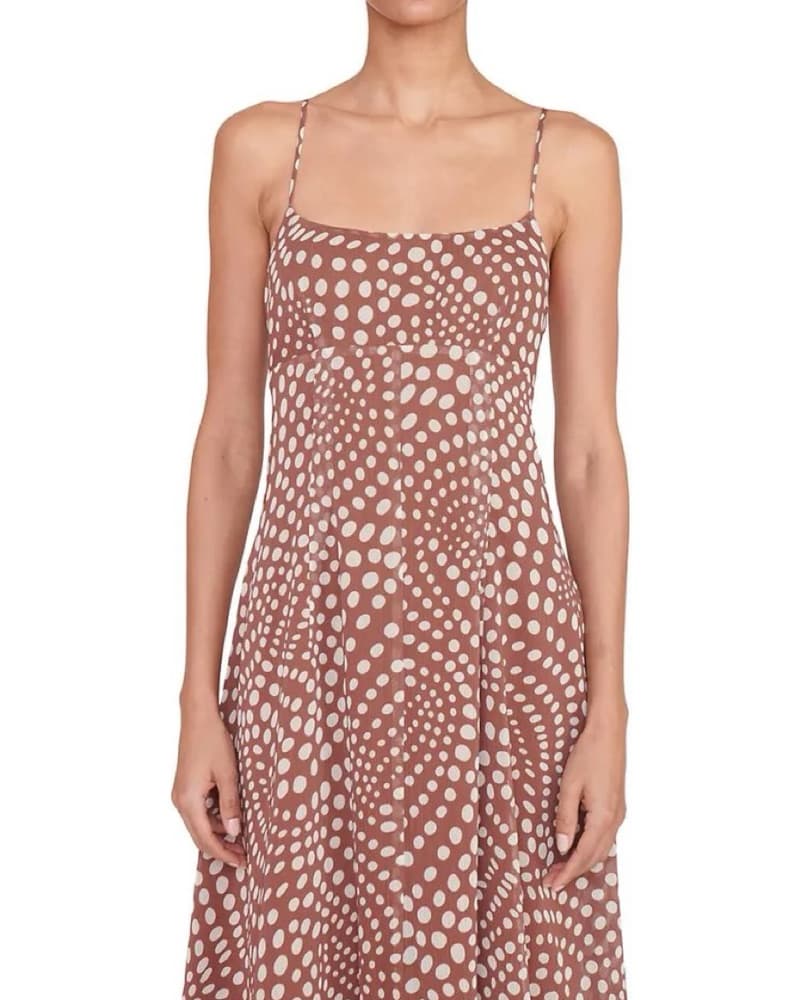 Florence Dress In Clove Wavy Dot - Image 3