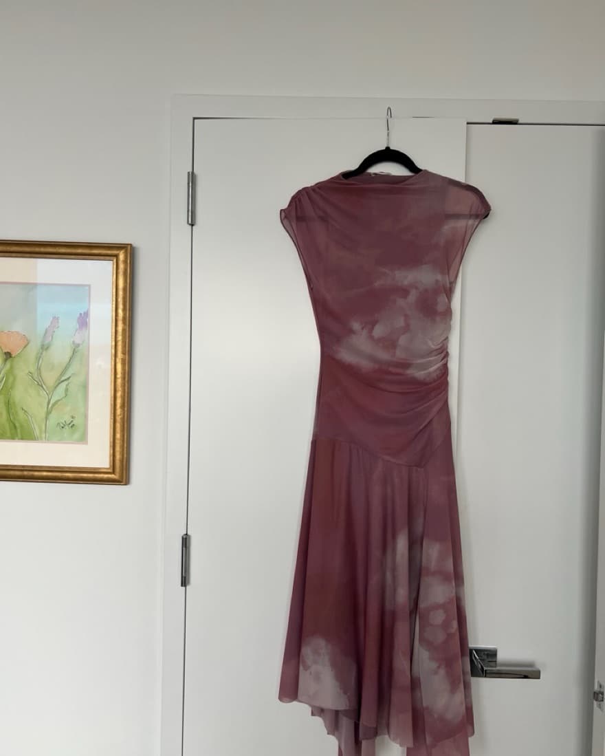 Tie-Dye Midi Dress with Asymmetric Hem - Image 2