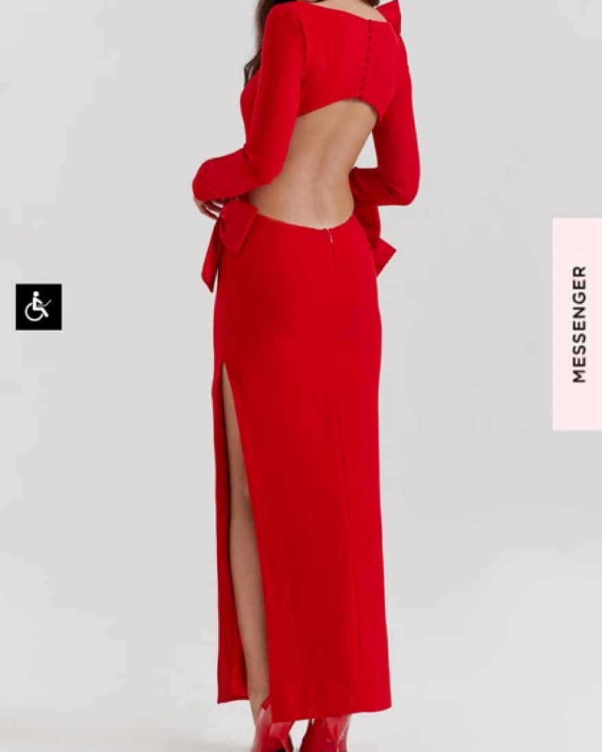 House Of CB Red Bow Maxi - Image 3