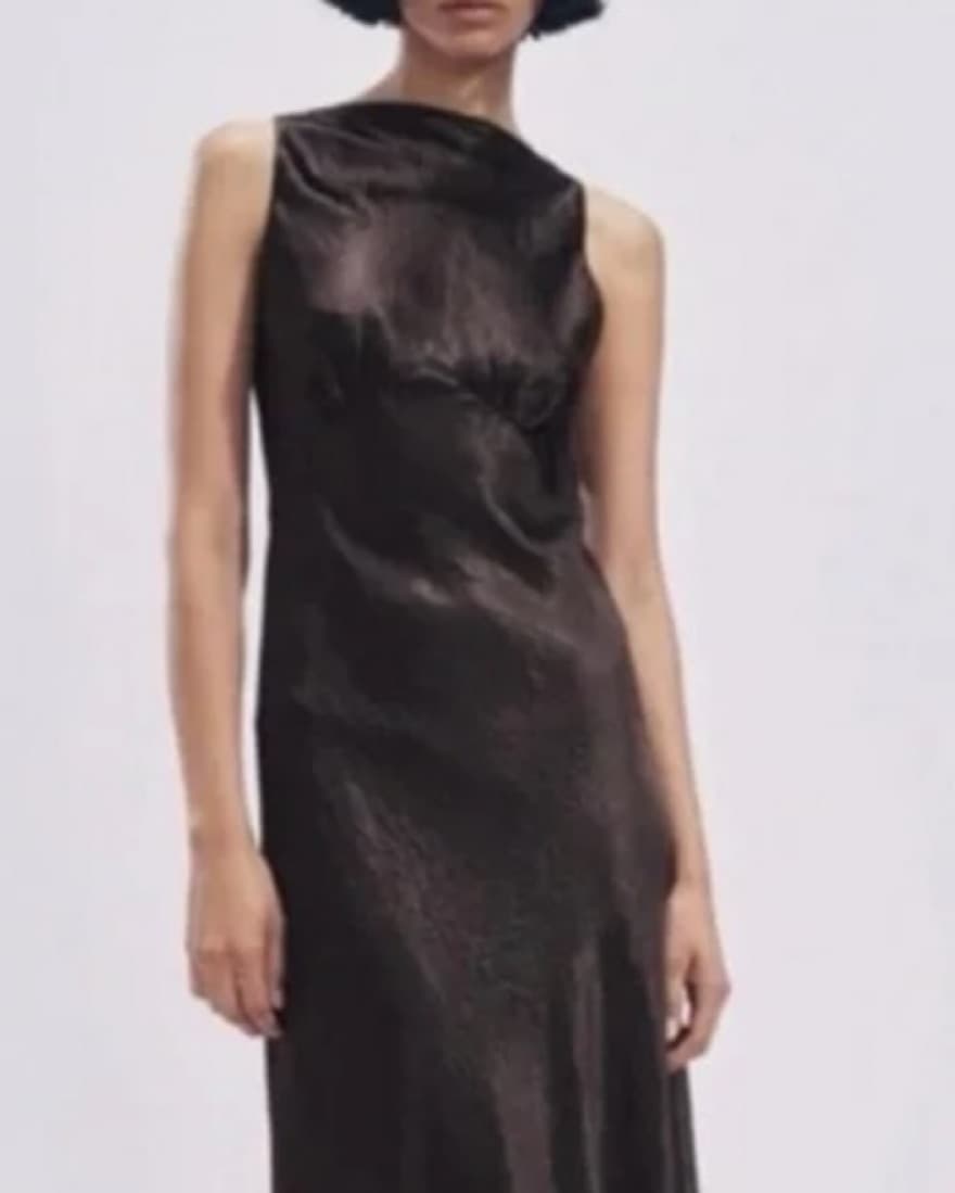 Elegant Satin Midi Dress - Image 1