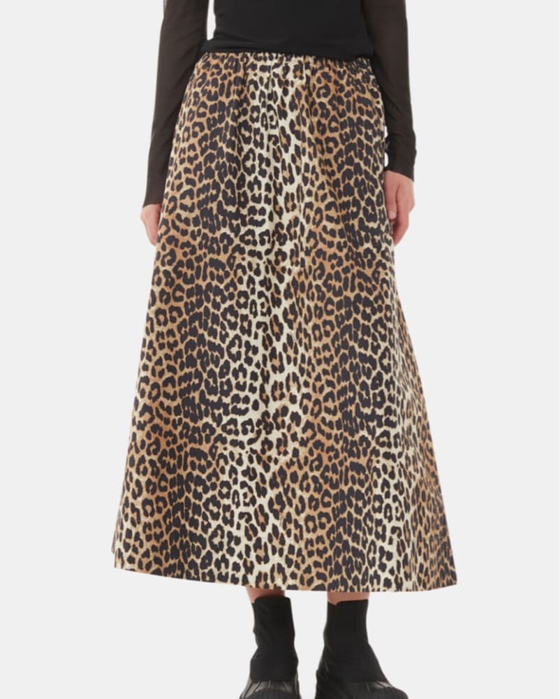 GANNI Leopard Print Maxi Skirt - Image 1