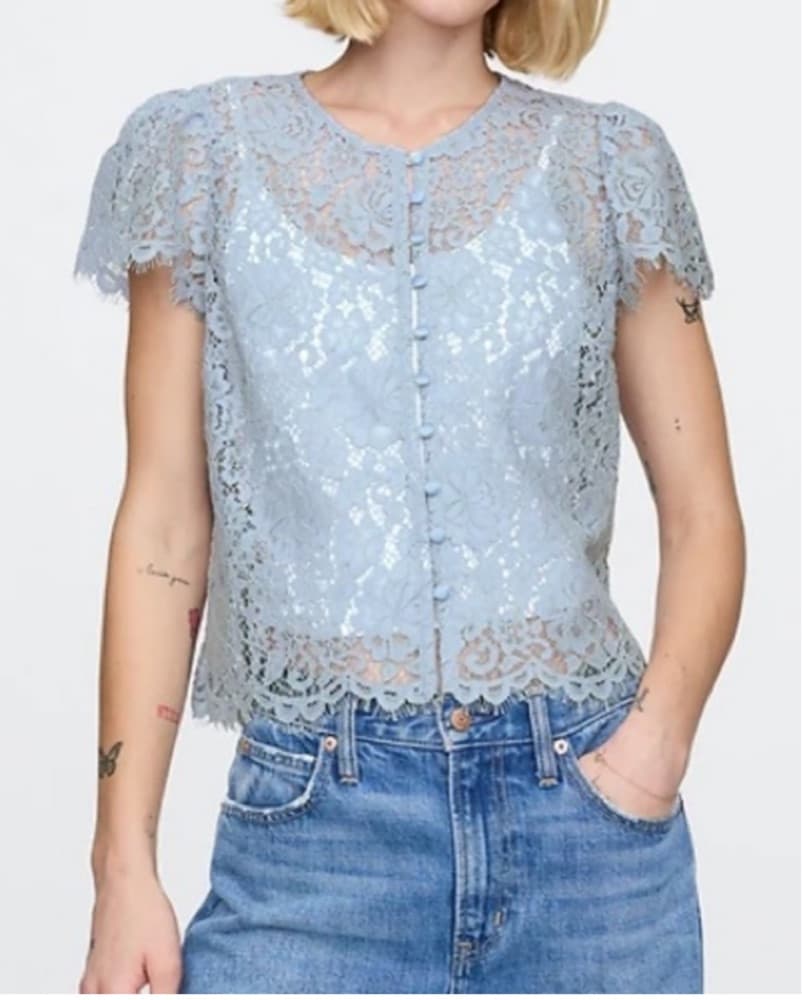 Elevant Lace Cap Sleeve Top - Image 2
