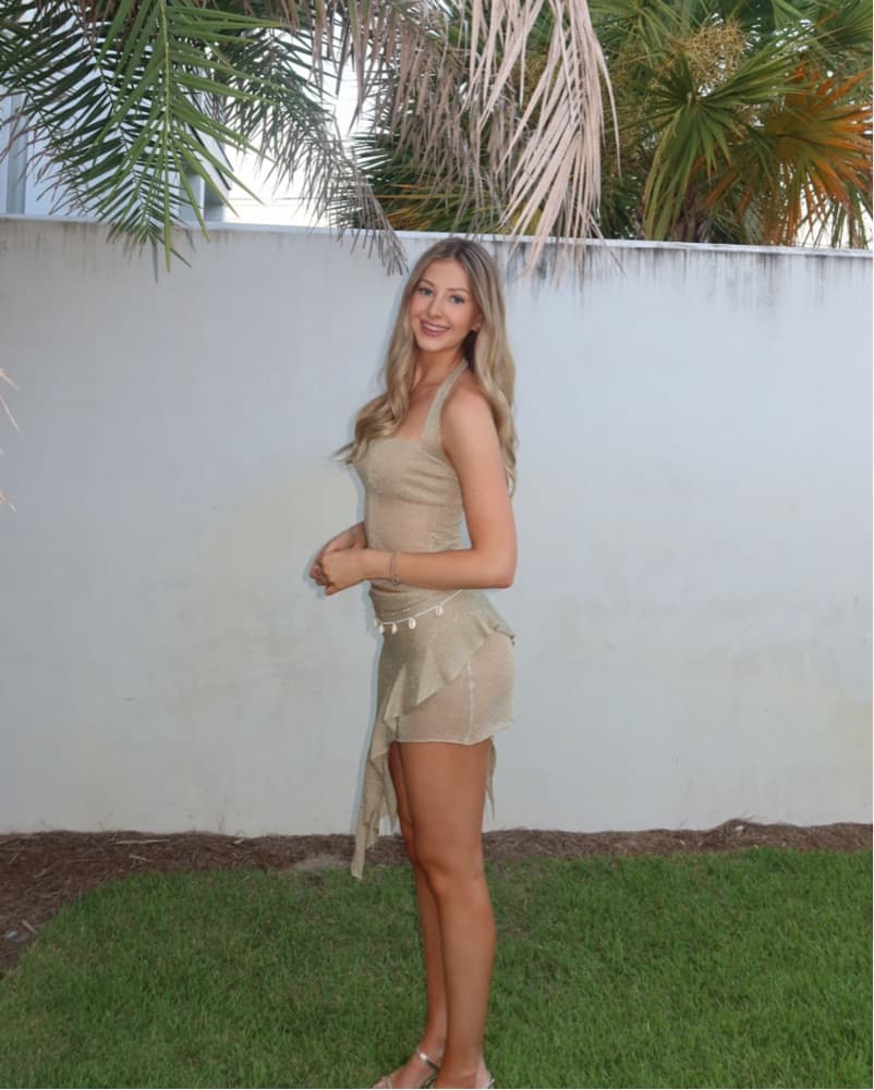 Gold Shimmer Skirt Set - Image 2
