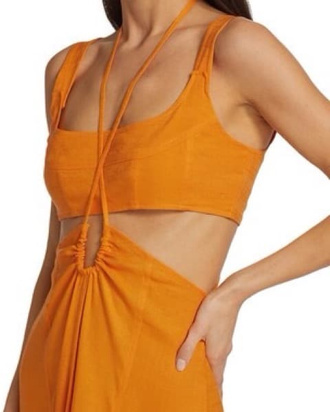 Cult Gaia Eileen Linen Cutout Maxi Dress - Image 4
