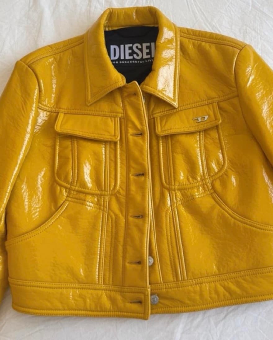 Diesel Cropped Vinyl In Yellow - Image 3