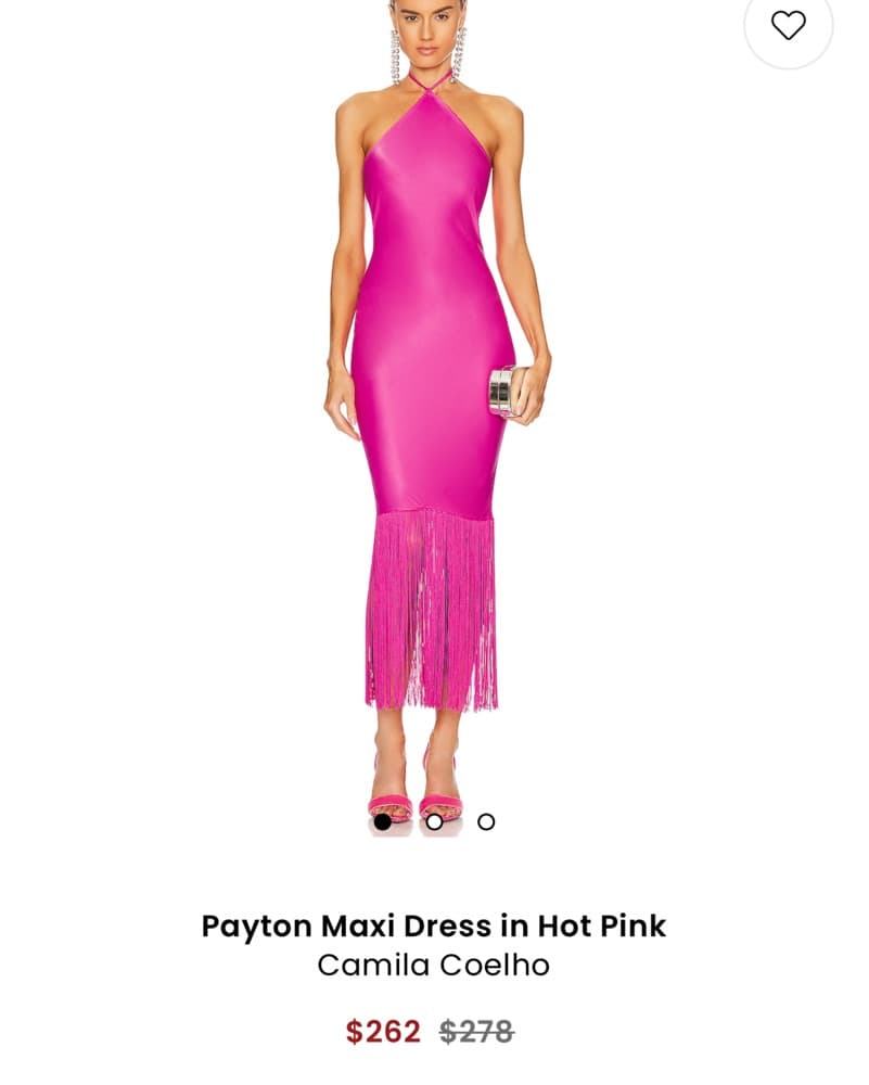 Vibrant Fuchsia Fringe Maxi Dress - Image 2