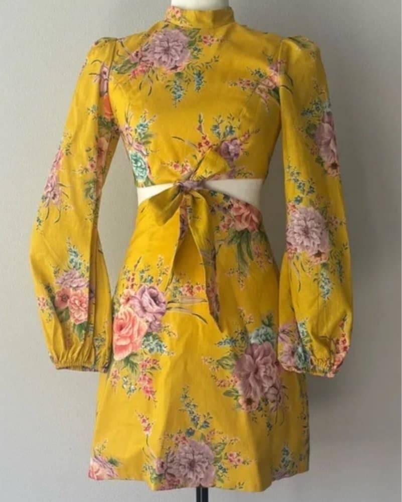 Zimmermann Mini Floral Puff Sleeve Dress - Image 4