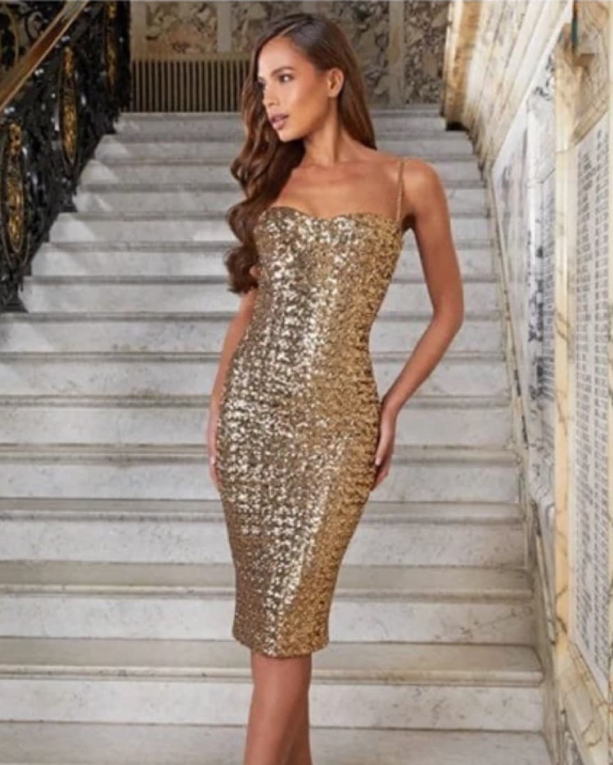 Nadine Merabi Gold Dress - Image 1