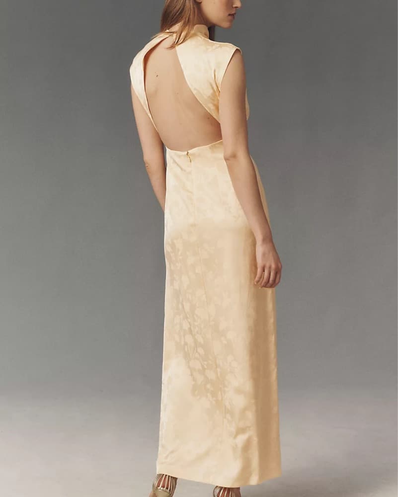 Willa Jacquard Maxi Slip Dress - Image 2
