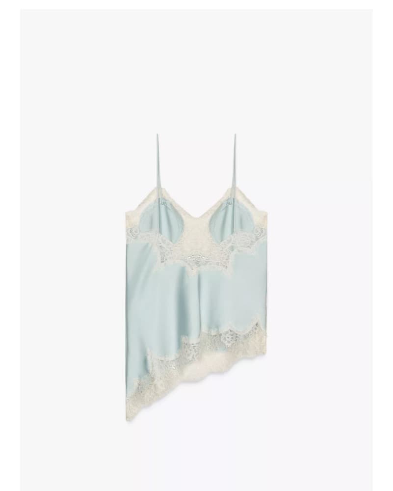 Elegant Lace-Trimmed Satin Camisole - Image 3