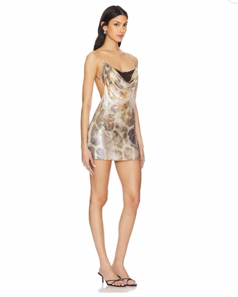 Leopard Metallic Mirage Mini Dress - Image 5
