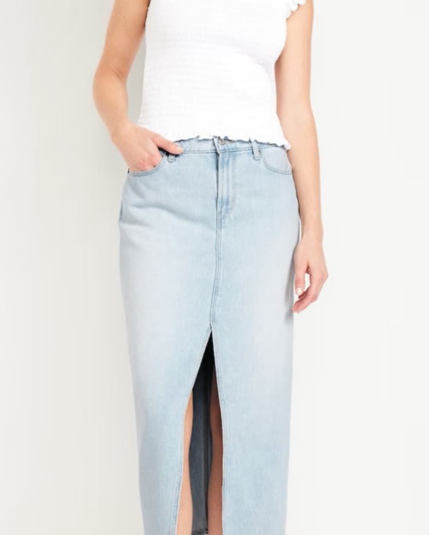 Denim Maxi Skirt - Image 1