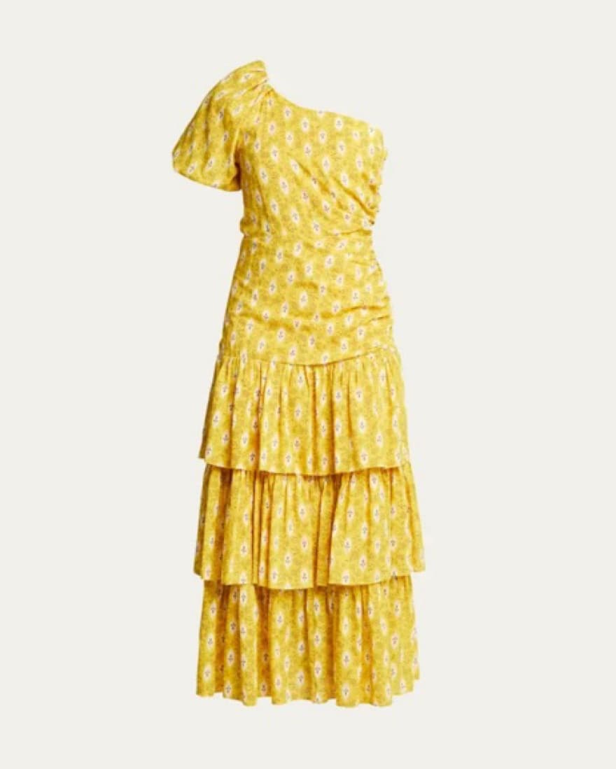 Veronica Beard Tiered One-Shoulder Dress - Image 3