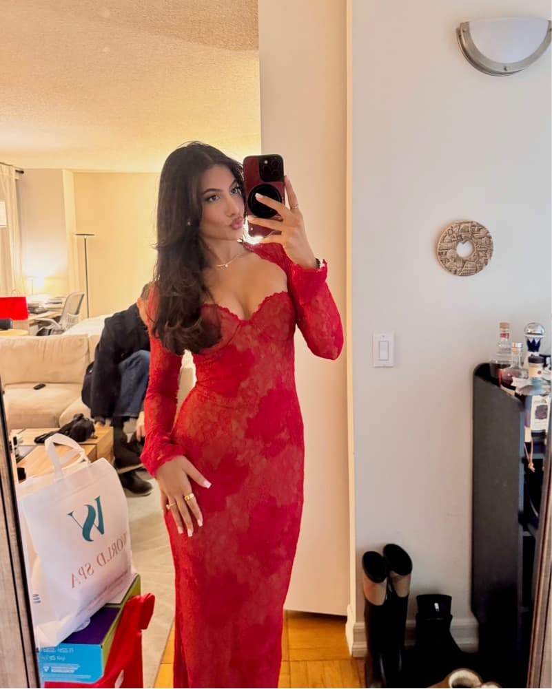 House of CB Red Lace Dress - Image 5