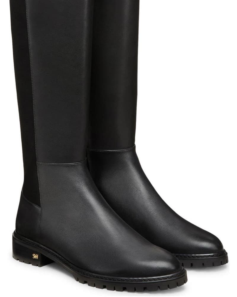Black Leather Knee-High Boots - Image 1