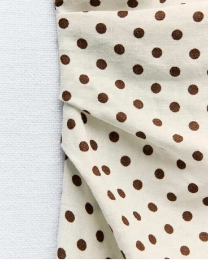 Beige & Brown Polka Dot Zara Dress - Image 5