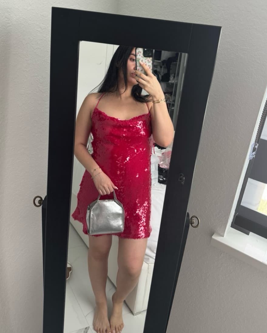 Pink Zara Sequin Dress - Image 2