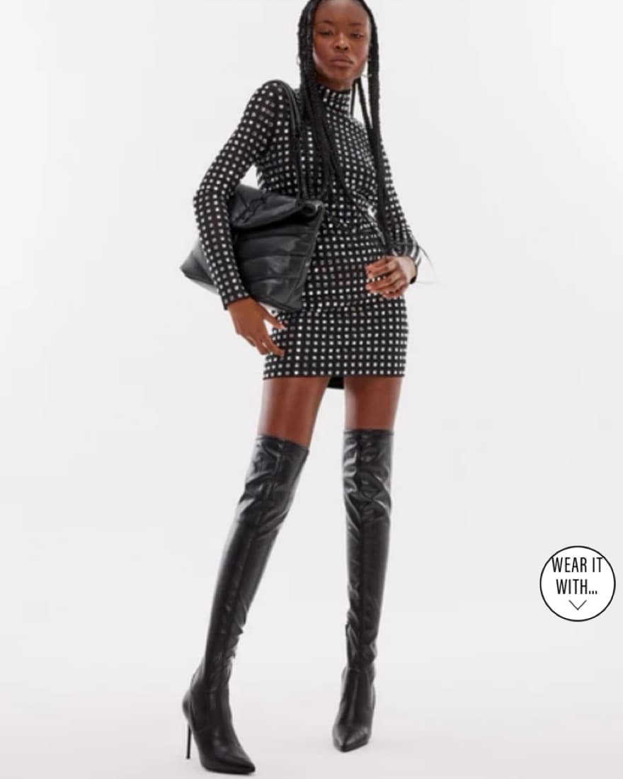 Edgy Black Leather Over-the-Knee Boots - Image 3