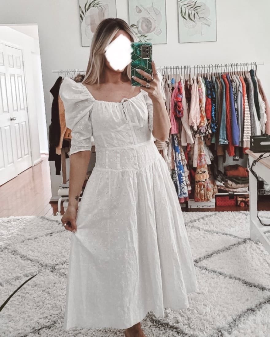 White  Cottagecore Dress forLove&Lemons - Image 1