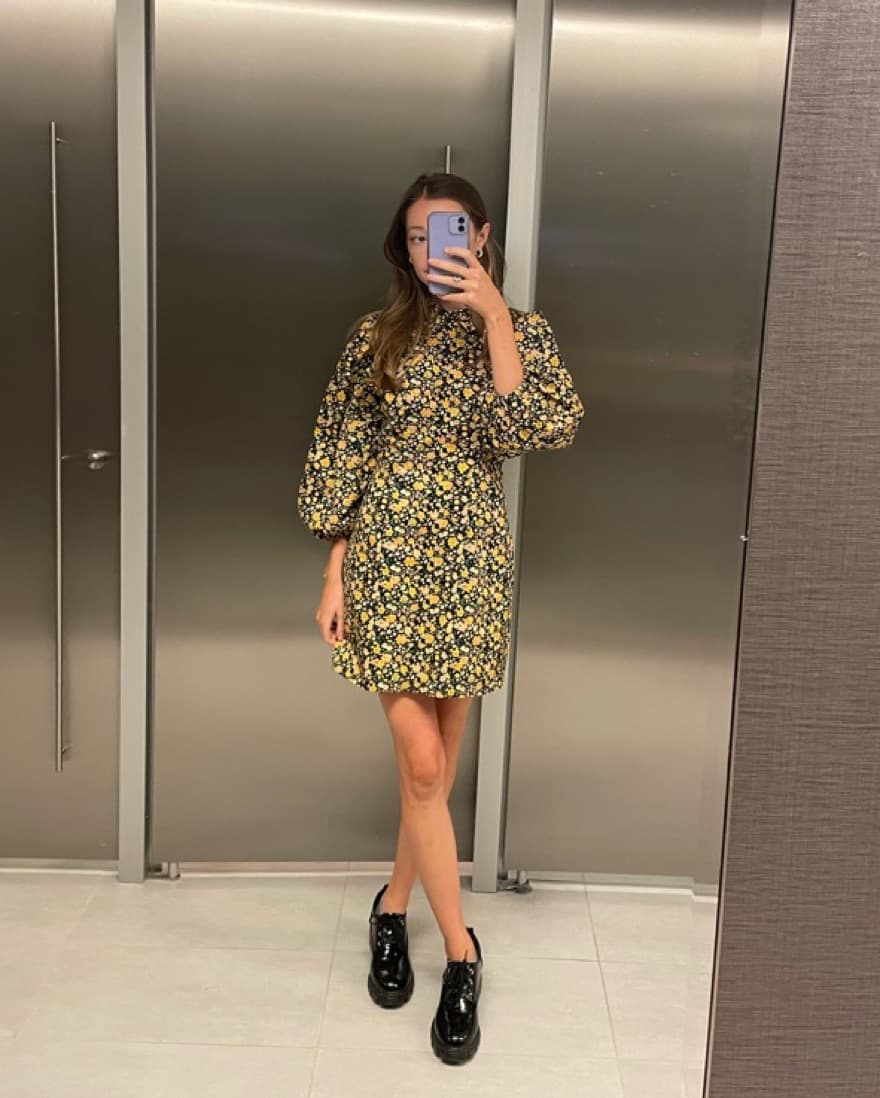 Isalis Floral Mini Puffed Sleeve - Image 1