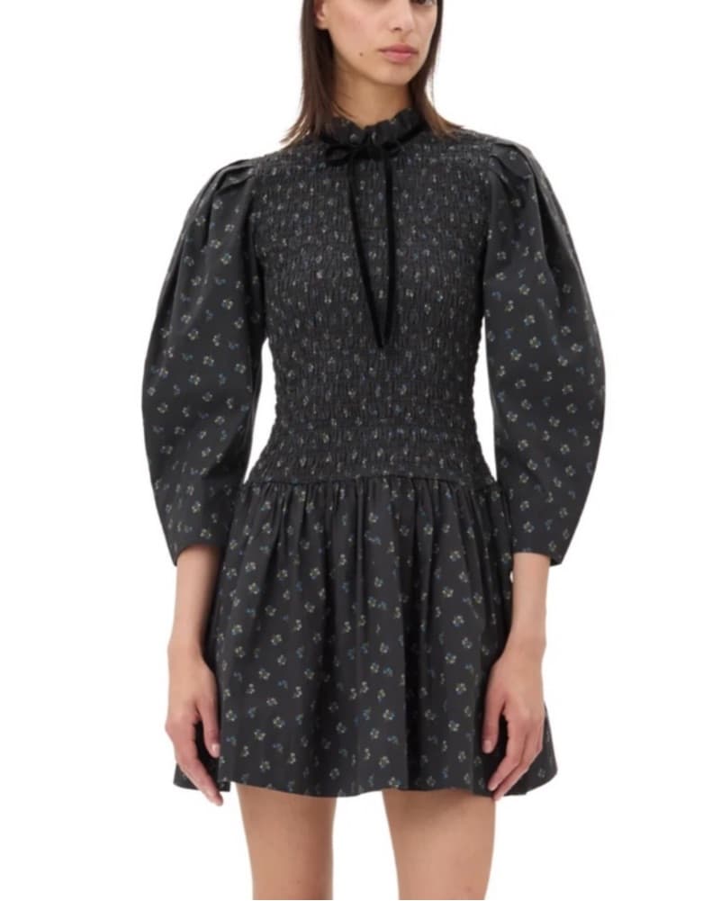 Ganni Smocked Mini Dress  - Image 1