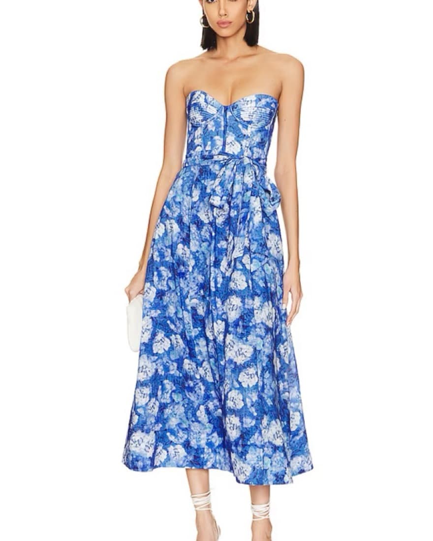 Revolve Vibrant Floral Midi Dress - Image 1