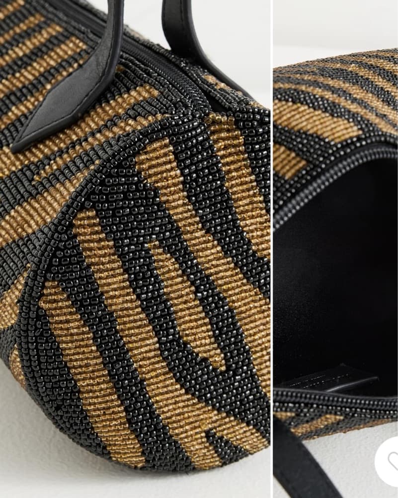 Reformation Zebra Beaded Shoulder Bag - Image 3