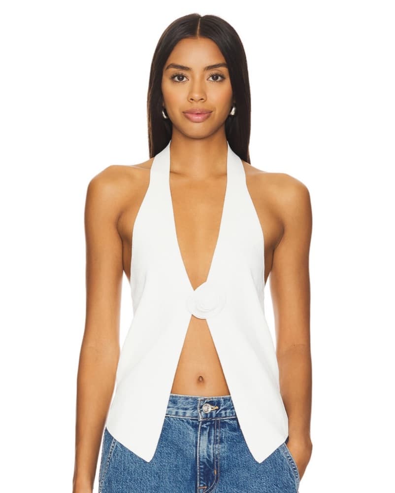 Revolve Dixie Halter Top in White  - Image 1