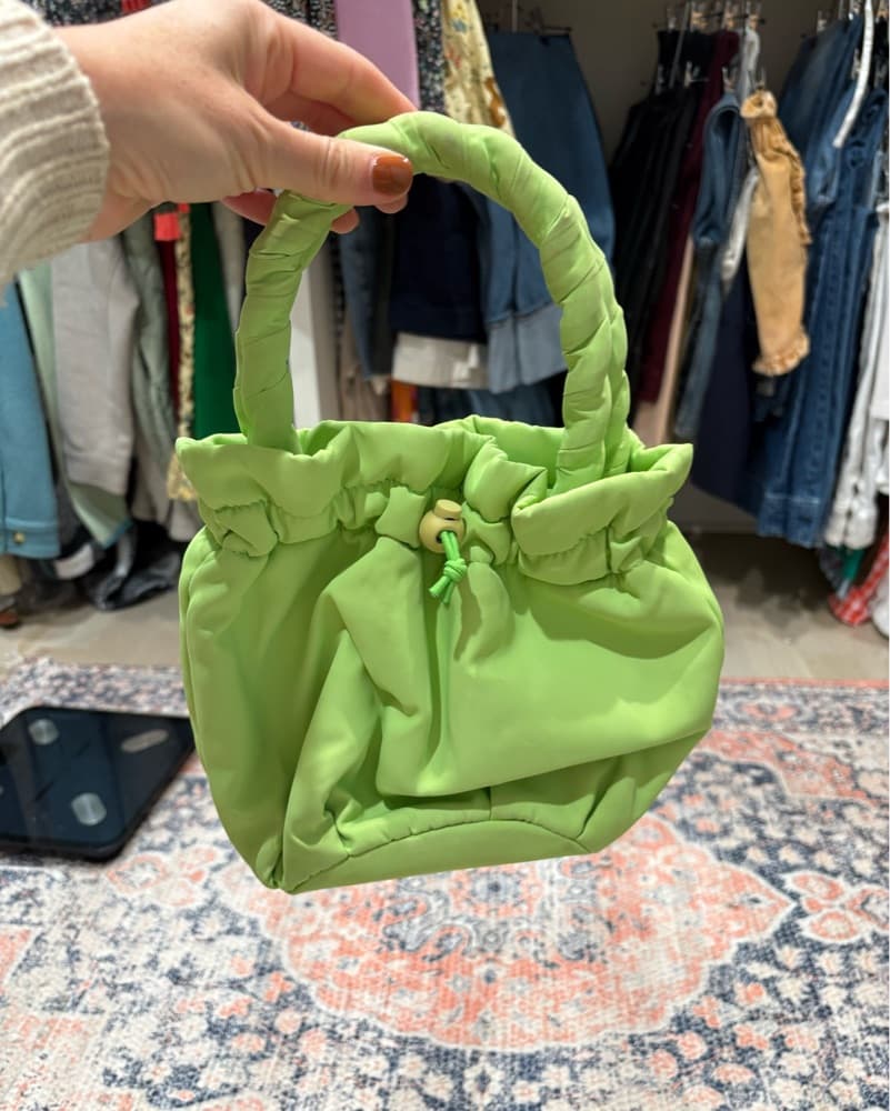 Staud Stella Lime Nylon Mini Bag - Image 1