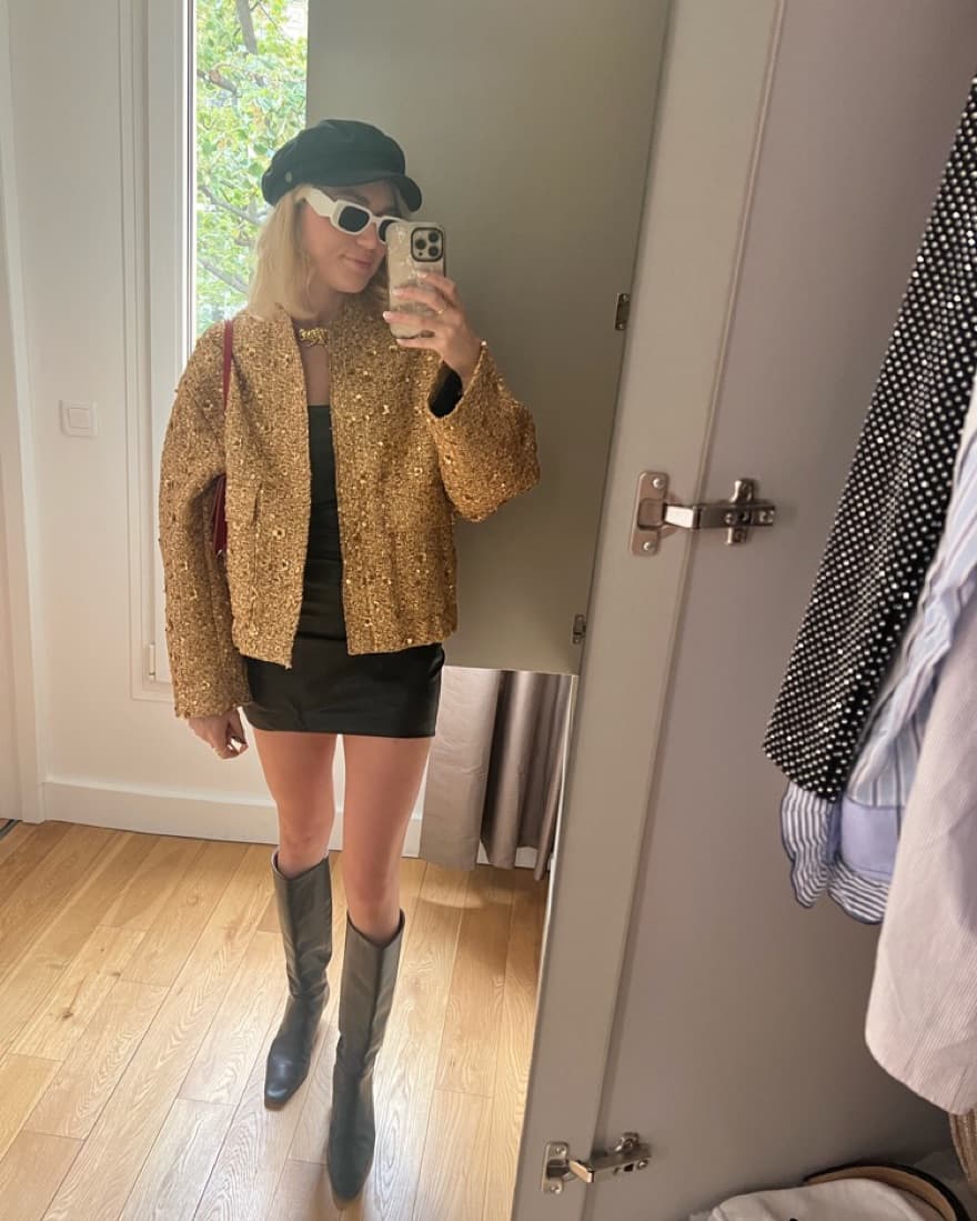 Gold Sequin Zara Jacket - Image 1