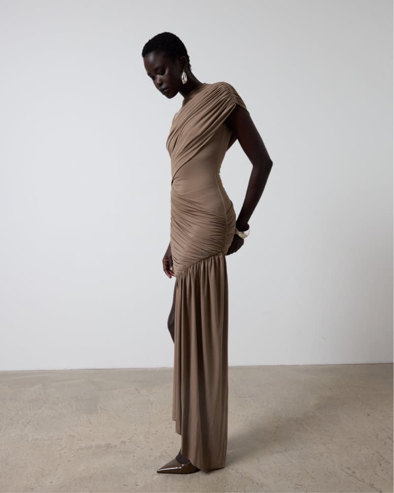De La Vali Ravenna Dress In Taupe - Image 6