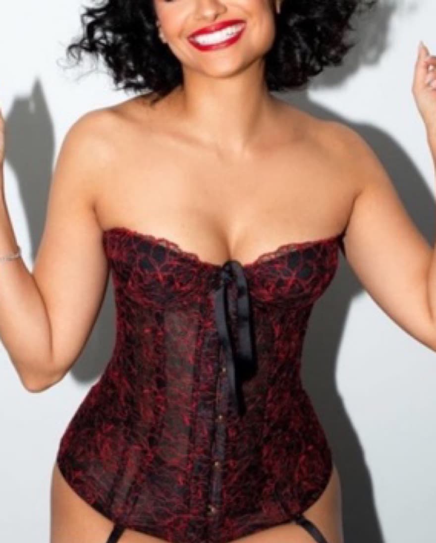 Savage X Fenty Red Black Lace Corset  - Image 3