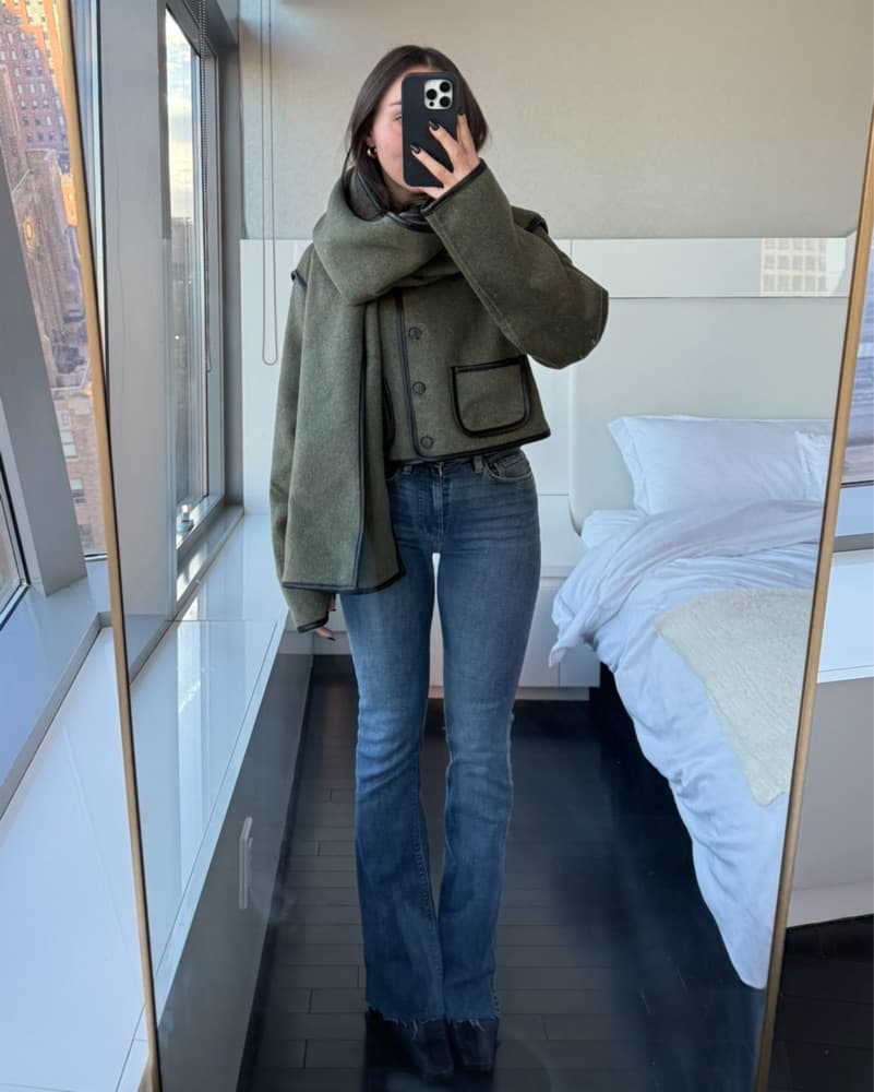 Helsa Boxy Jacket / Detachable Scarf - Image 4