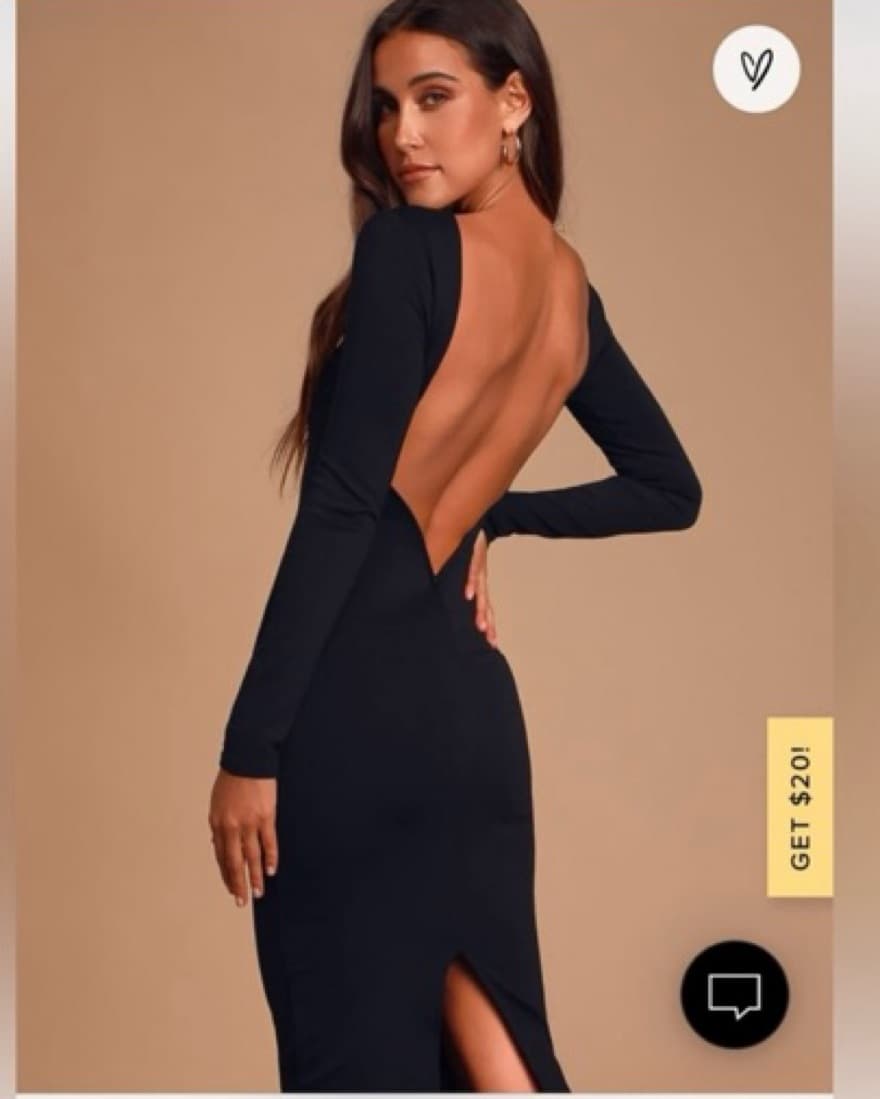 Black Backless Long Sleeve Dress - Image 1