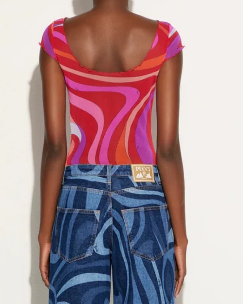 Pucci Marmo Print Tulle Top - Image 3