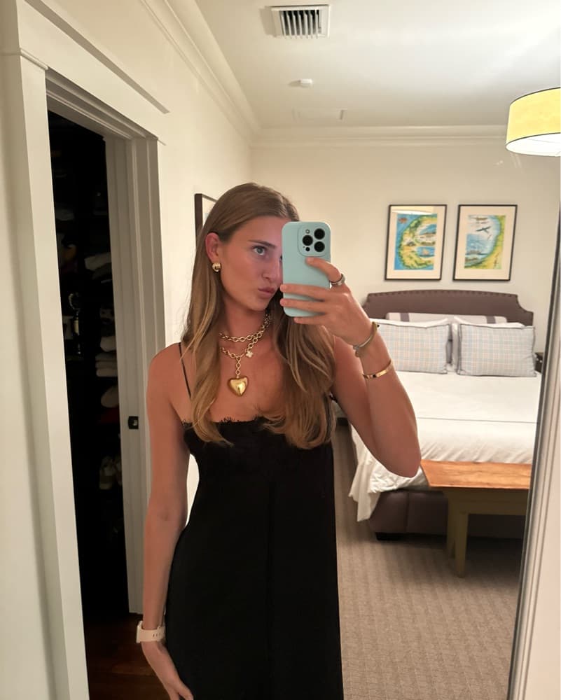 Black Linen Dress W/ Lace  - Image 3