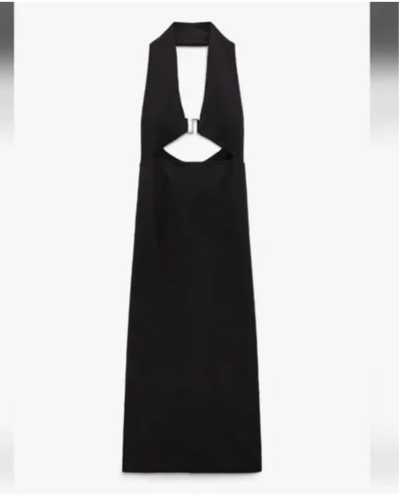 Formal Black Cut Out Dress - Image 1