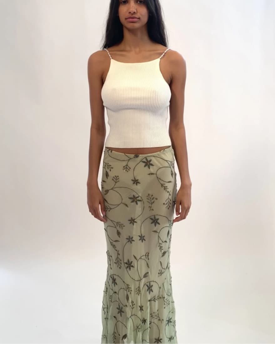 Musier Paris Hand Embroidered Skirt - Image 4