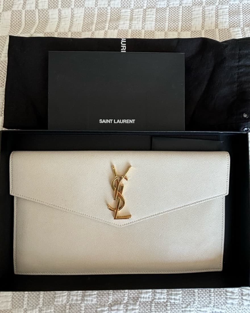 Saint Laurent Leather Clutch - Image 1