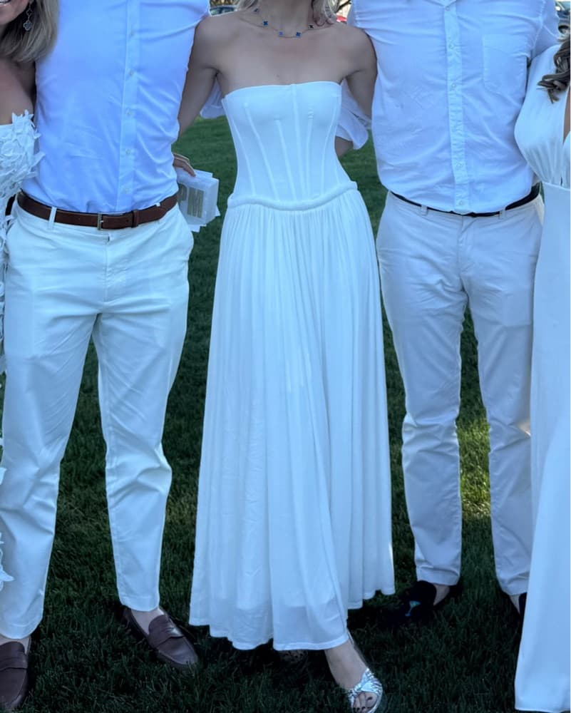 Simkhai White Strapless Dress - Image 1