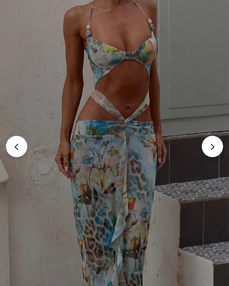 Vibrant Floral and Leopard Print Maxi Dress - Image 2