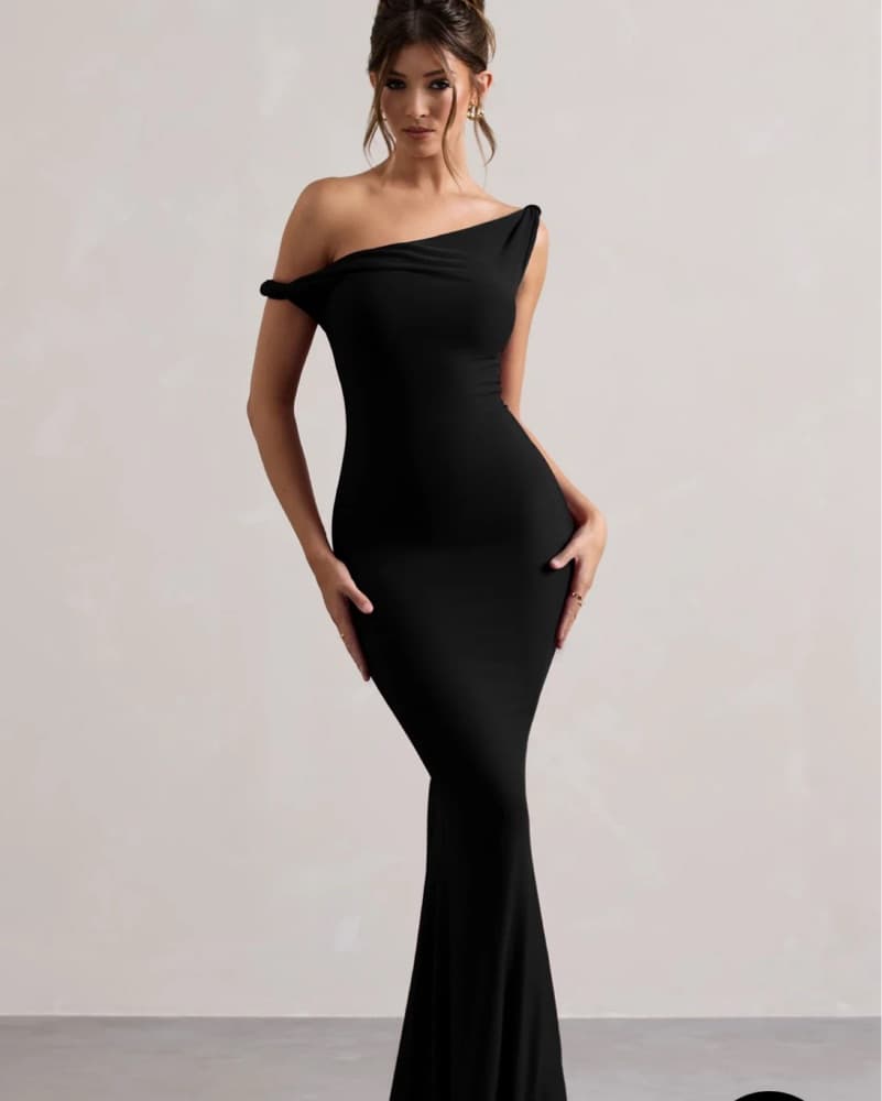 Club London Lita Black Twisted Dress - Image 2