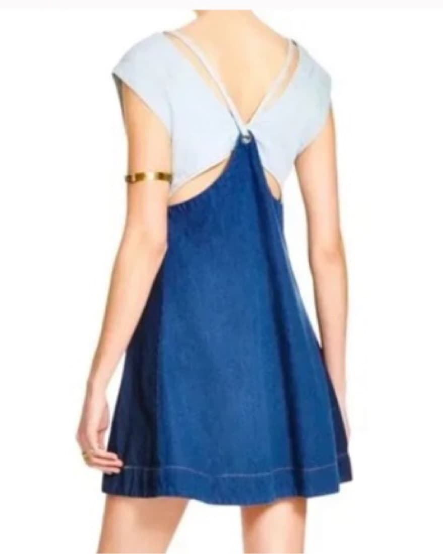Free People Denim Patchwork Dress - Image 2