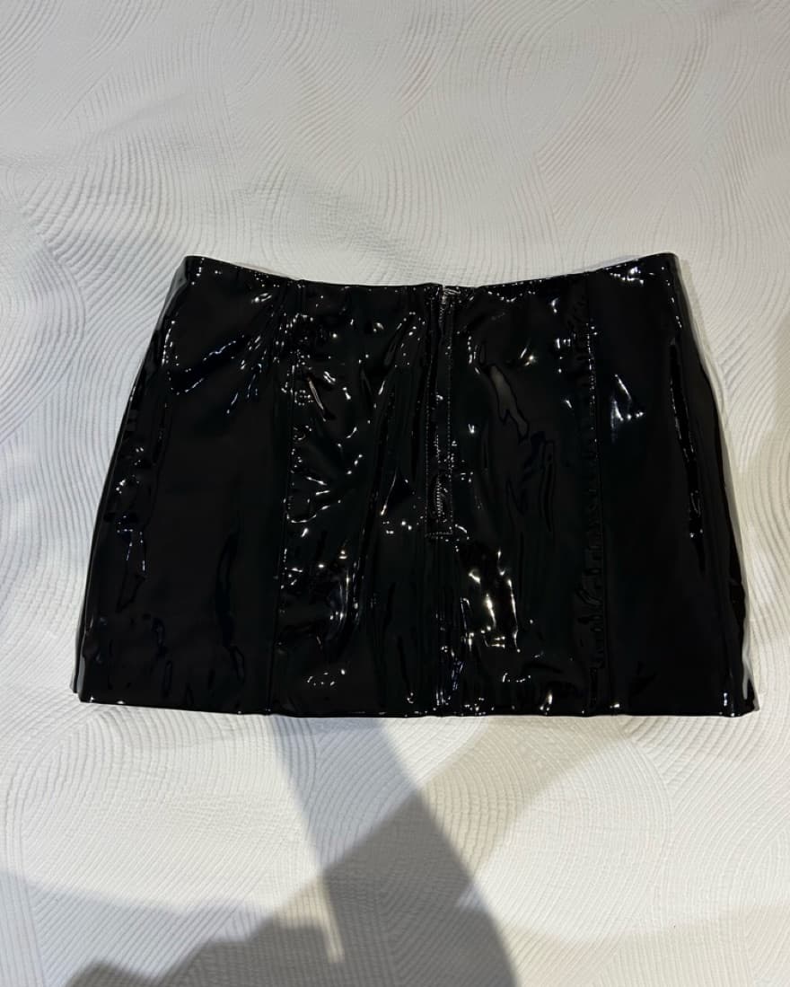 Danielle Guzzio Patent Leather Skirt - Image 3