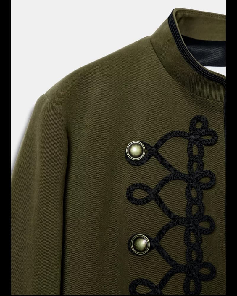 Zara Olive Military-Inspired Jacket - Image 4